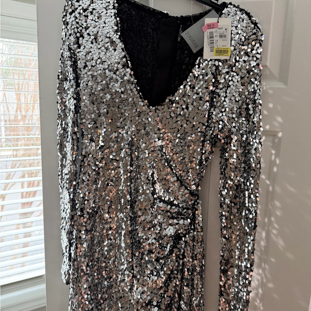 Bardot Silver Sequin Dress - Picture 3 of 5